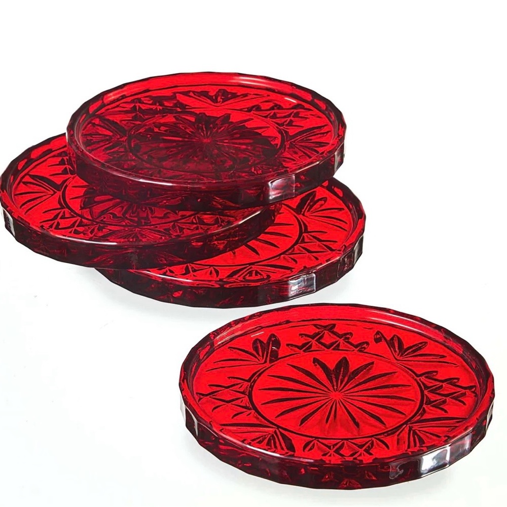 Dublin Collection Red Crystal Coasters - Picture 2 of 7